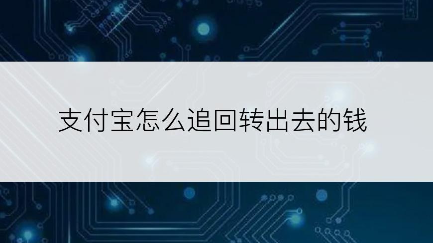 支付宝怎么追回转出去的钱