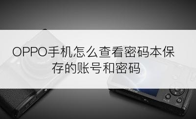 OPPO手机怎么查看密码本保存的账号和密码