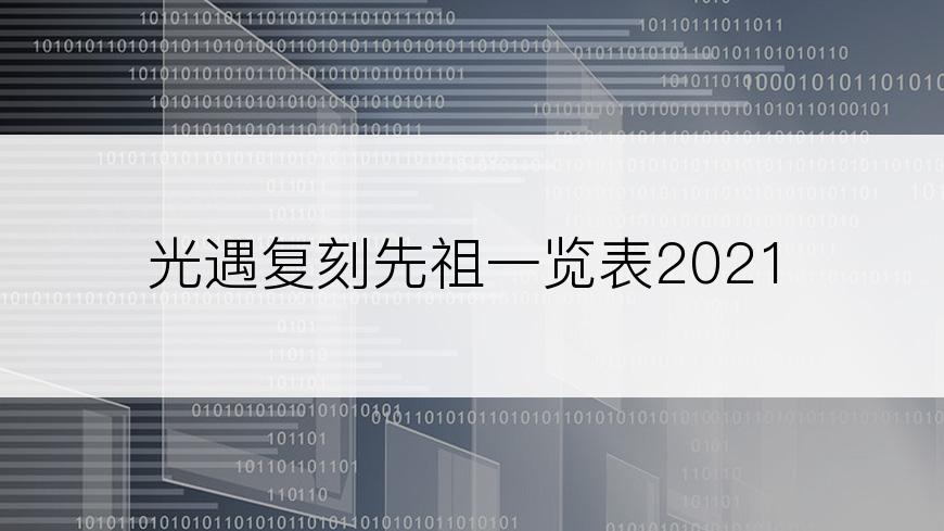 光遇复刻先祖一览表2021