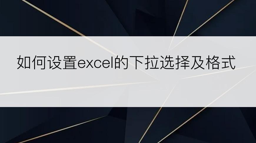 如何设置excel的下拉选择及格式