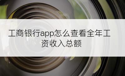 工商银行app怎么查看全年工资收入总额