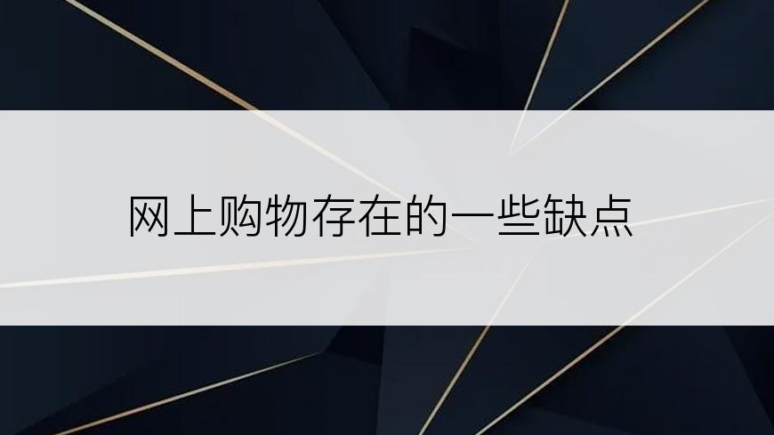 网上购物存在的一些缺点