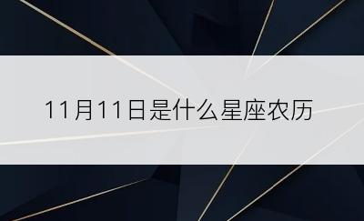 11月11日是什么星座农历