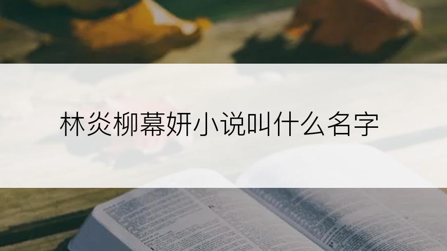 林炎柳幕妍小说叫什么名字