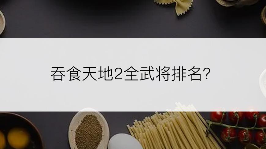 吞食天地2全武将排名？