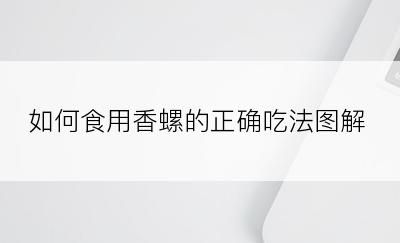 如何食用香螺的正确吃法图解