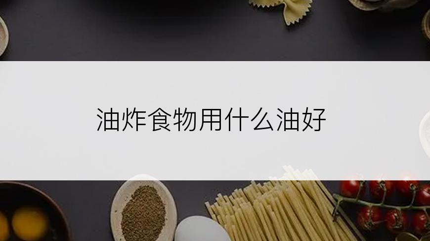 油炸食物用什么油好