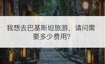 我想去巴基斯坦旅游，请问需要多少费用？