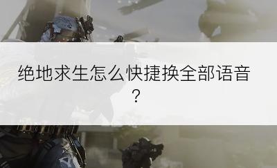 绝地求生怎么快捷换全部语音?