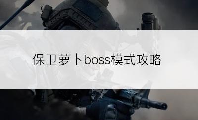 保卫萝卜boss模式攻略