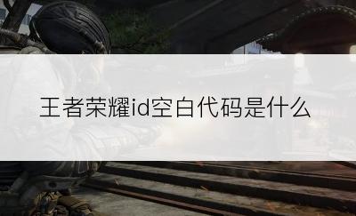 王者荣耀id空白代码是什么