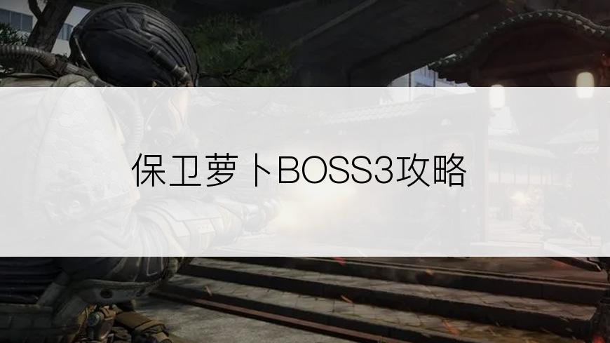 保卫萝卜BOSS3攻略