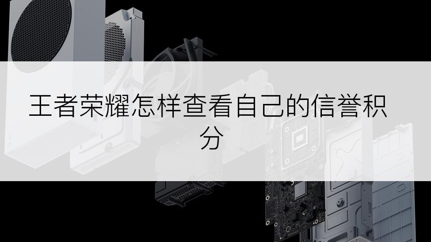 王者荣耀怎样查看自己的信誉积分