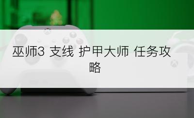 巫师3 支线 护甲大师 任务攻略