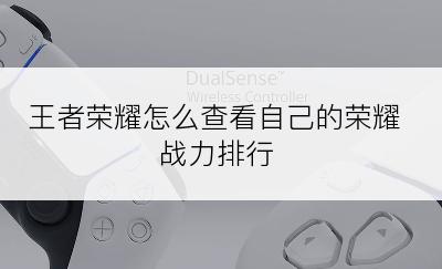 王者荣耀怎么查看自己的荣耀战力排行