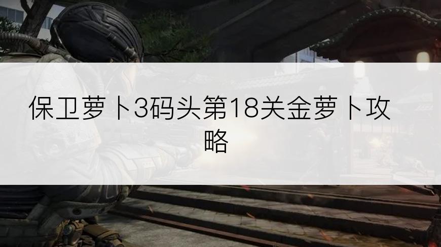 保卫萝卜3码头第18关金萝卜攻略