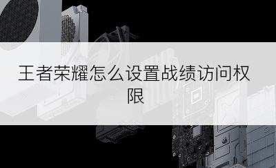 王者荣耀怎么设置战绩访问权限