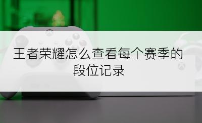 王者荣耀怎么查看每个赛季的段位记录