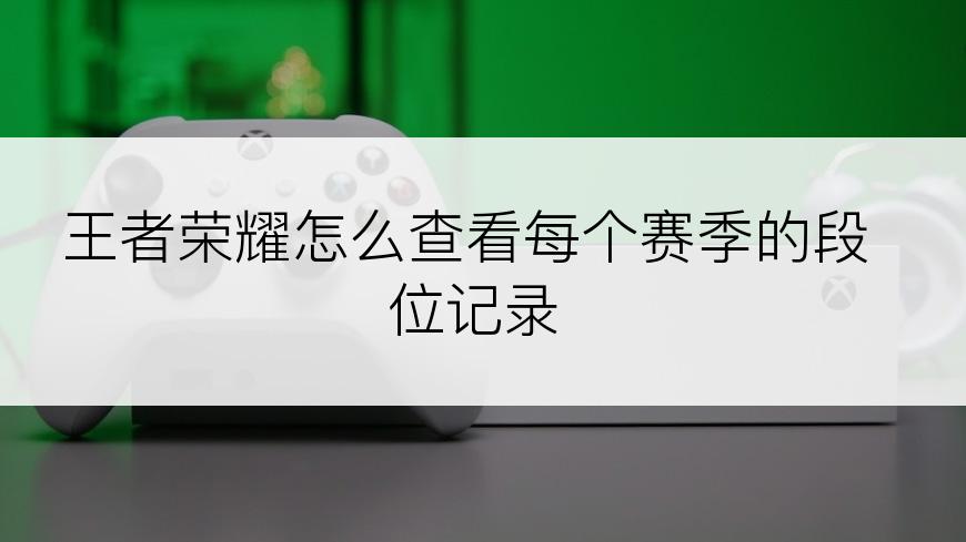 王者荣耀怎么查看每个赛季的段位记录