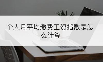 个人月平均缴费工资指数是怎么计算