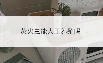 荧火虫能人工养殖吗