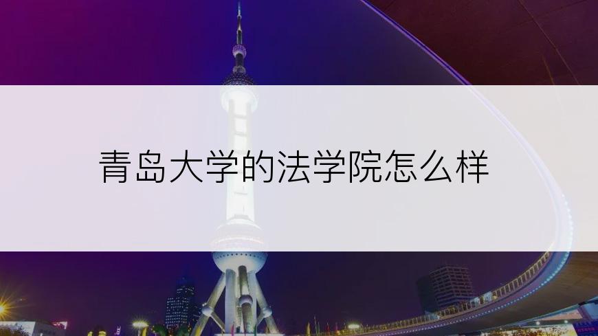 青岛大学的法学院怎么样