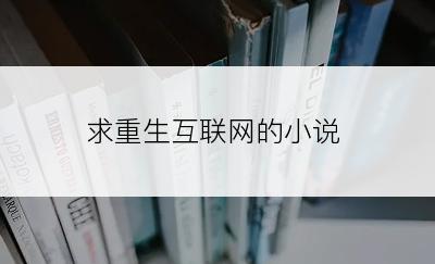 求重生互联网的小说