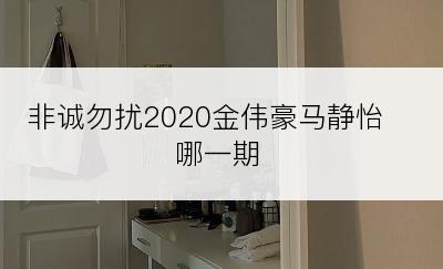 非诚勿扰2020金伟豪马静怡哪一期