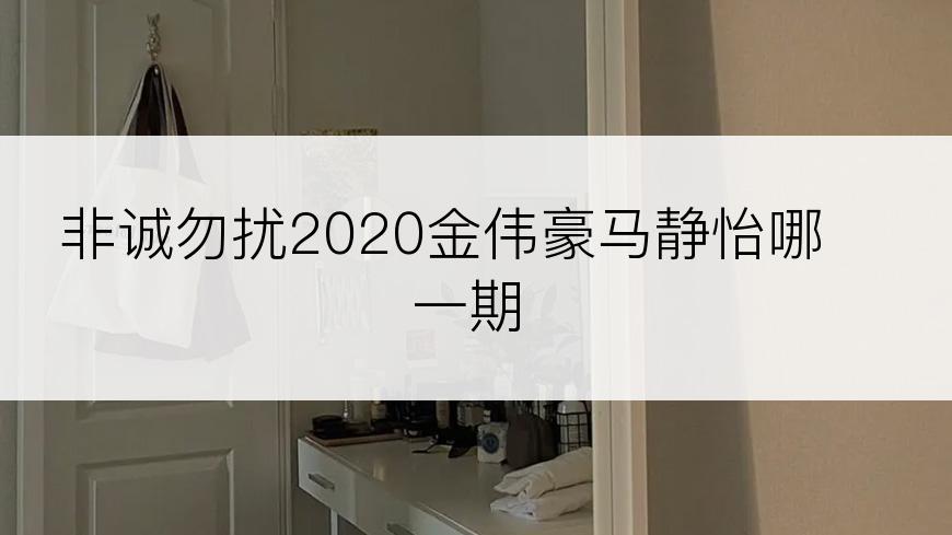 非诚勿扰2020金伟豪马静怡哪一期