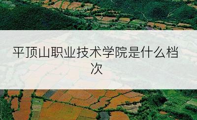 平顶山职业技术学院是什么档次