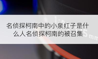 名侦探柯南中的小泉红子是什么人名侦探柯南的被召集