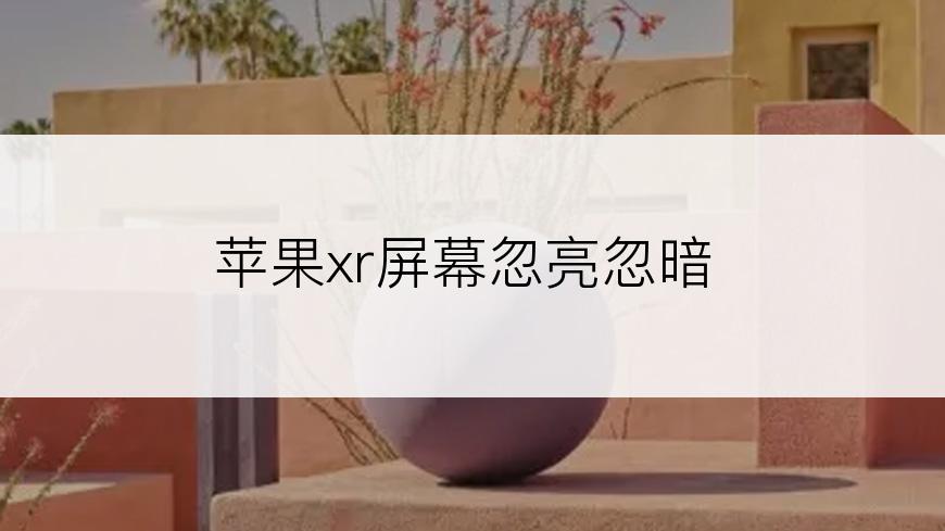 苹果xr屏幕忽亮忽暗