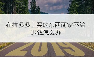 在拼多多上买的东西商家不给退钱怎么办