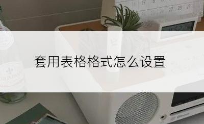 套用表格格式怎么设置