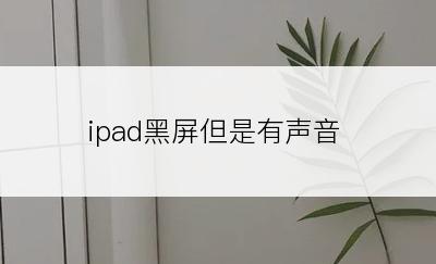 ipad黑屏但是有声音