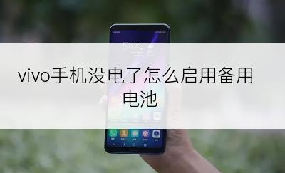 vivo手机没电了怎么启用备用电池