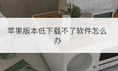 苹果版本低下载不了软件怎么办