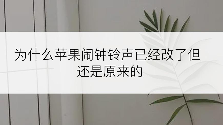 为什么苹果闹钟铃声已经改了但还是原来的