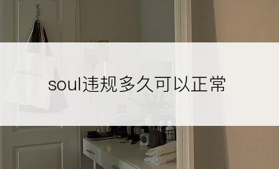 soul违规多久可以正常