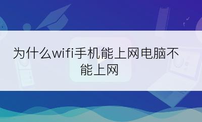 为什么wifi手机能上网电脑不能上网