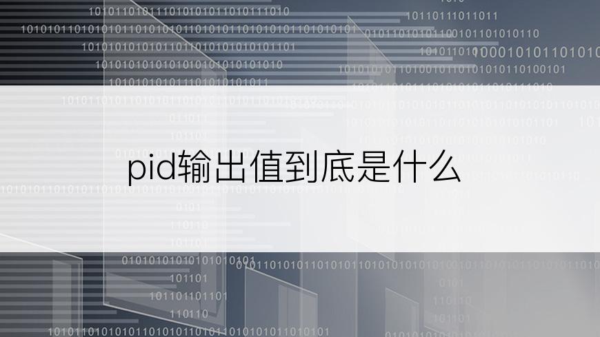 pid输出值到底是什么