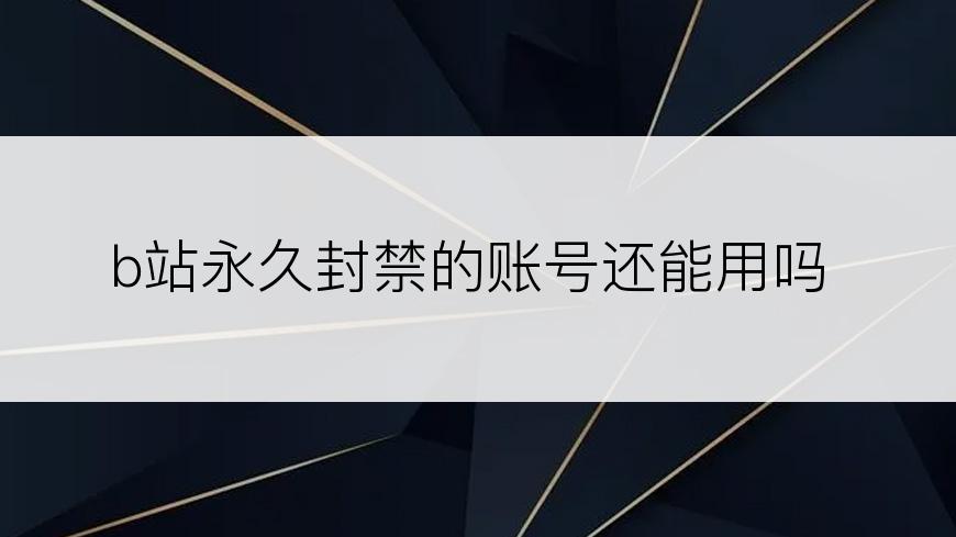 b站永久封禁的账号还能用吗