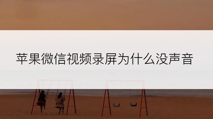 苹果微信视频录屏为什么没声音