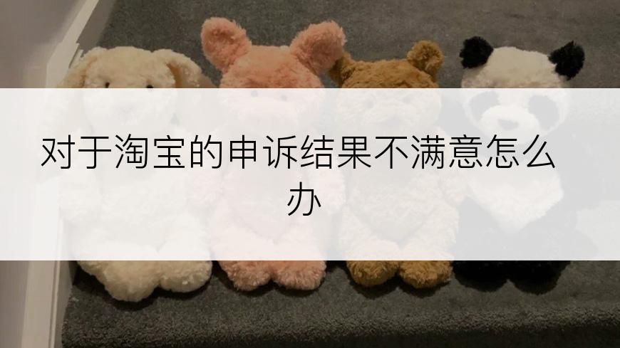 对于淘宝的申诉结果不满意怎么办