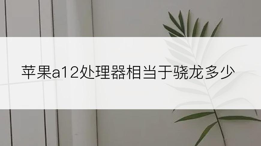 苹果a12处理器相当于骁龙多少