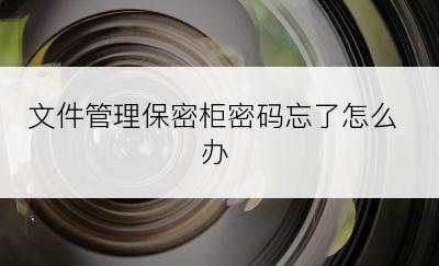 文件管理保密柜密码忘了怎么办