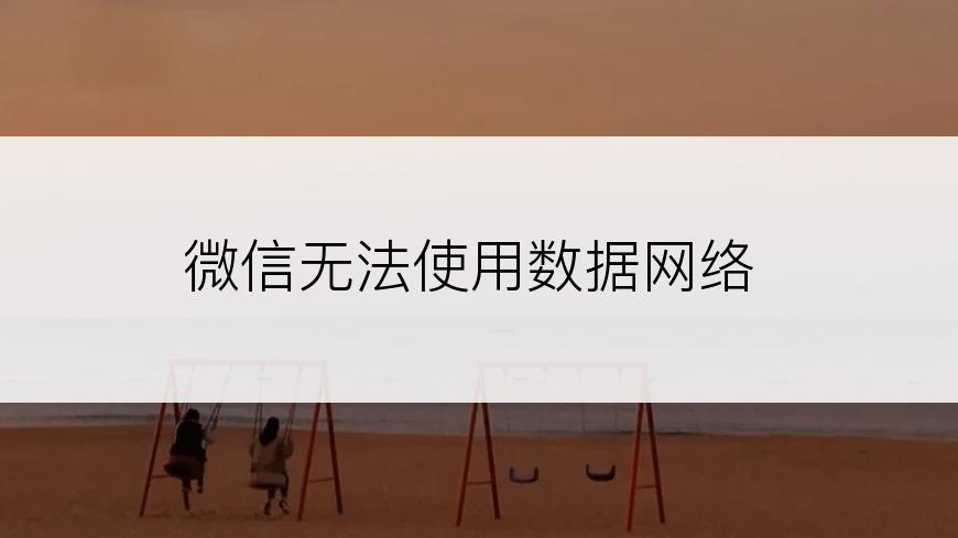 微信无法使用数据网络