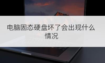 电脑固态硬盘坏了会出现什么情况