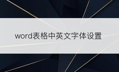 word表格中英文字体设置