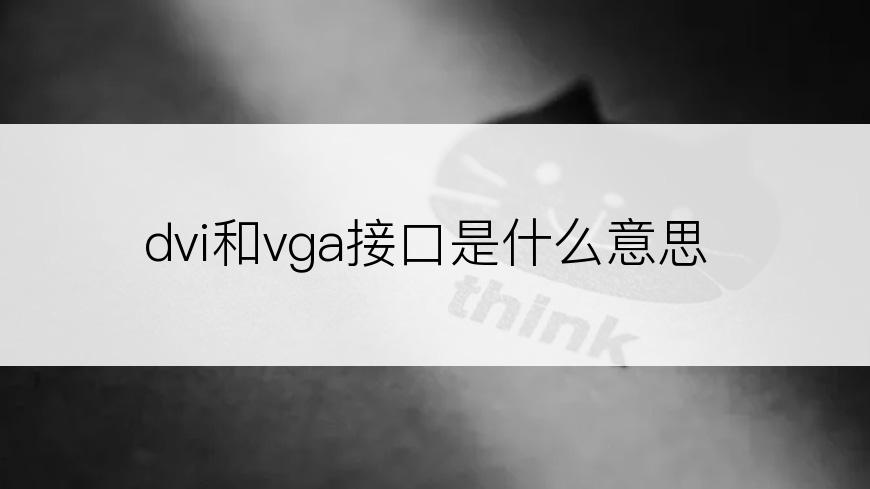 dvi和vga接口是什么意思